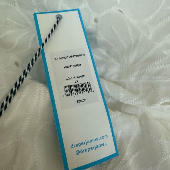 DRAPER JAMES RSVP Midi Shirt Dress floral eyelet size 3X NWT - Picture 8 of 11